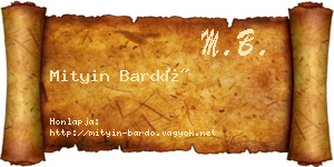 Mityin Bardó névjegykártya
